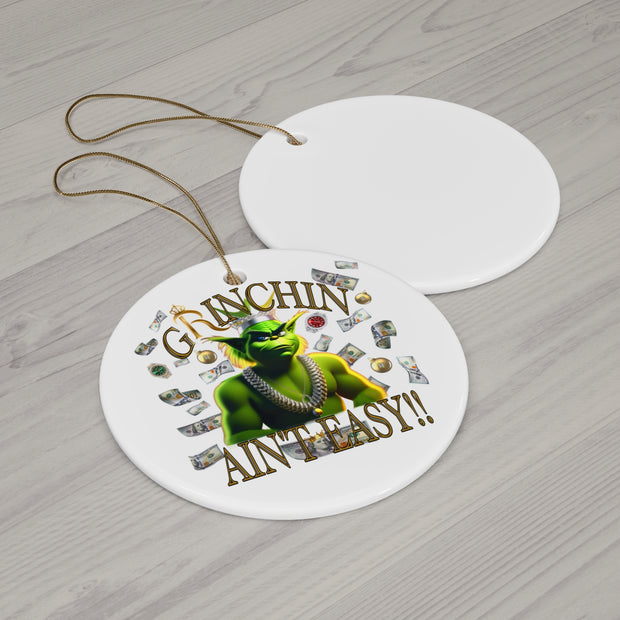 Christmas Grinch Ceramic Ornament