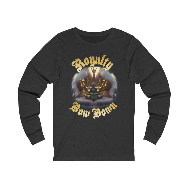 Crown in hand Long Sleeve Tee - Royalty Bow Down